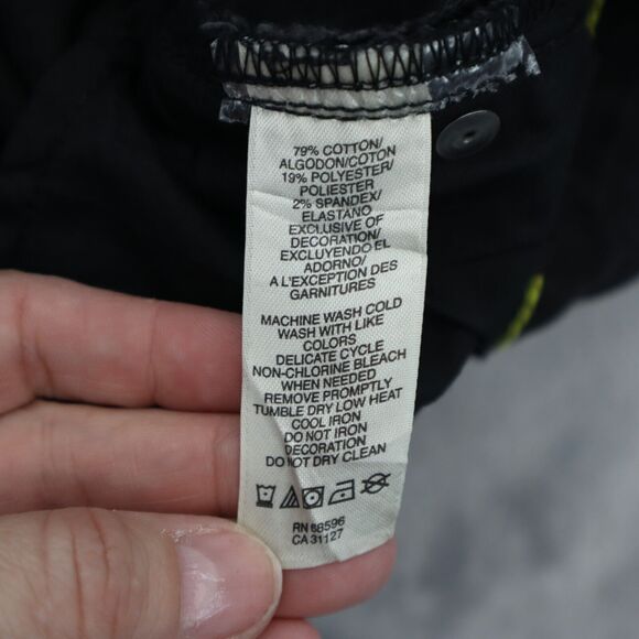 DNKY Pants Womens 6 Black Bootcut Low Rise Stretch Button Studded Denim Jeans - Picture 10 of 16